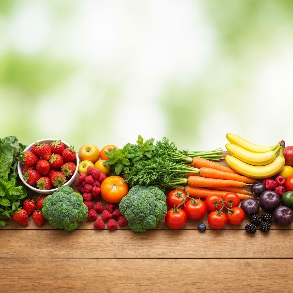 Berbagai sayuran dan buah